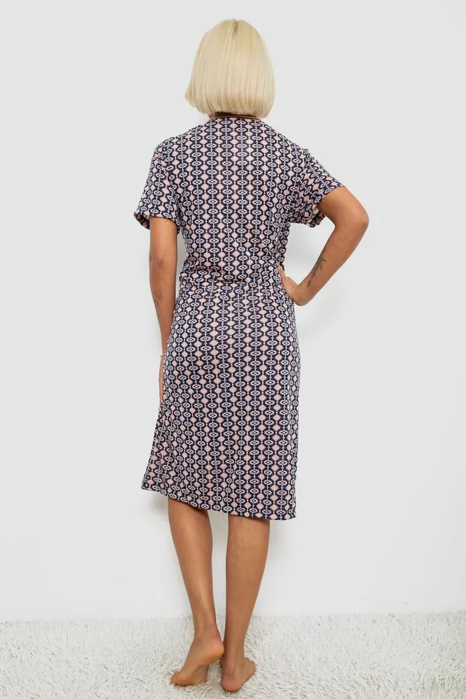 Купить Халат женский на молнии с принтом, цвет сине-пудровый, 257R1030-8 - Фото №4