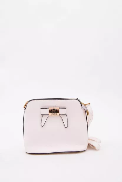 Сумка-клатч из кожзама, белого цвета, 167RA-805