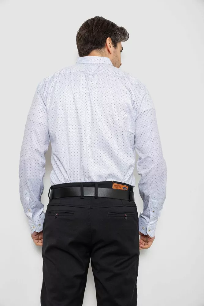 Купить Рубашка мужская однотонная с принтом, цвет белый, 186R2114 - Фото №4