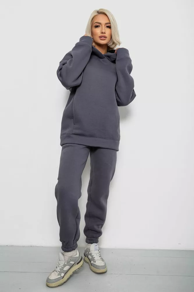 Купить Спортивный костюм женский на флисе, цвет серый, 247R2012 - Фото №1