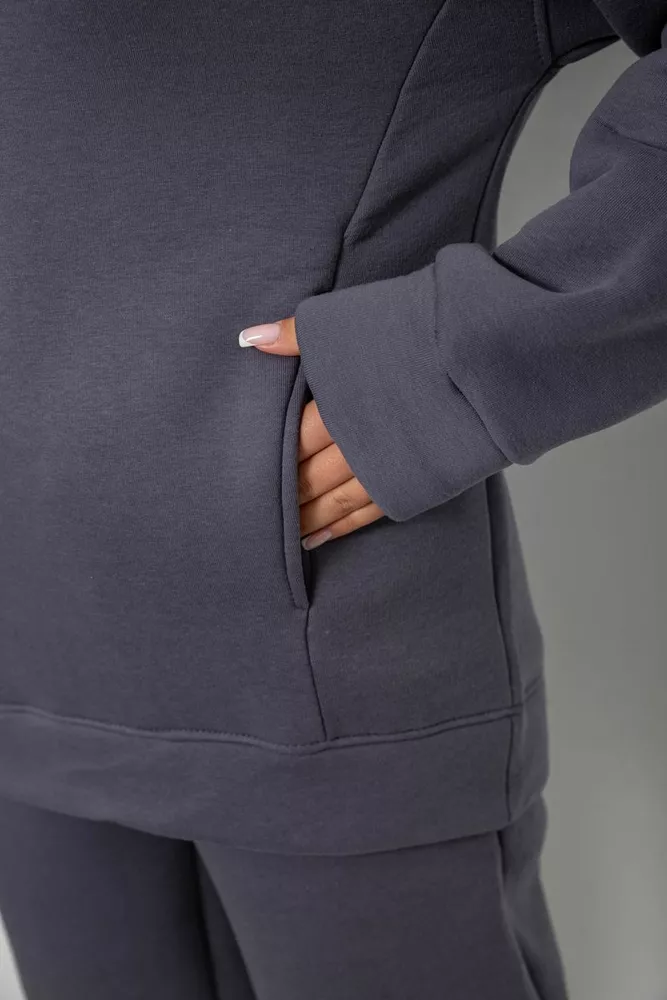 Купить Спортивный костюм женский на флисе, цвет серый, 247R2012 - Фото №5
