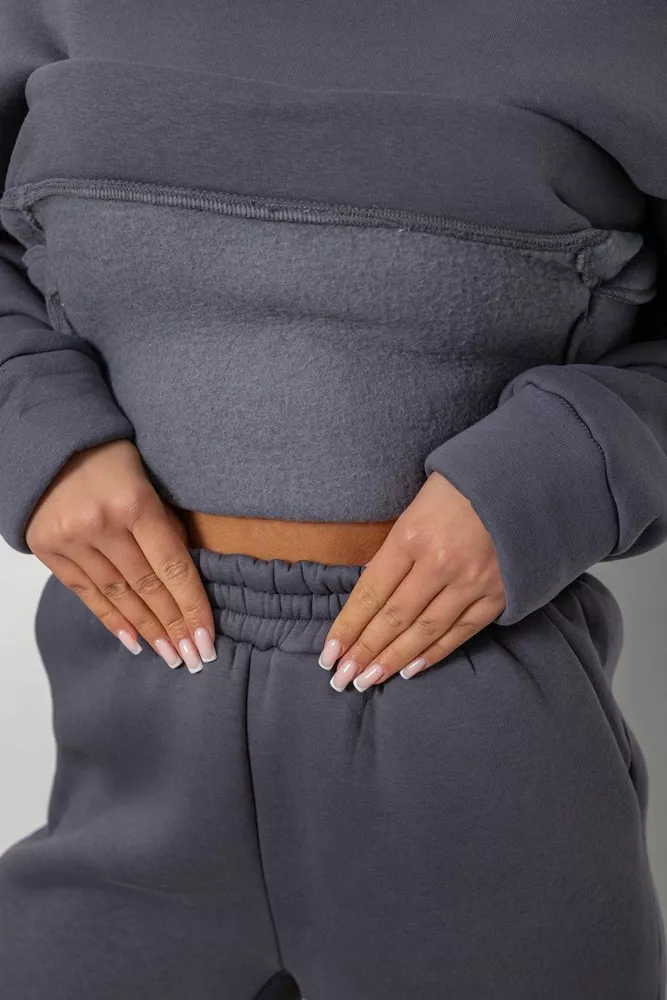 Купить Спортивный костюм женский на флисе, цвет серый, 247R2012 - Фото №6