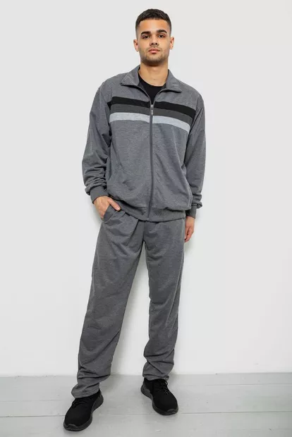 Спортивний костюм чоловічий двонитка, колір сірий, 244RY-951