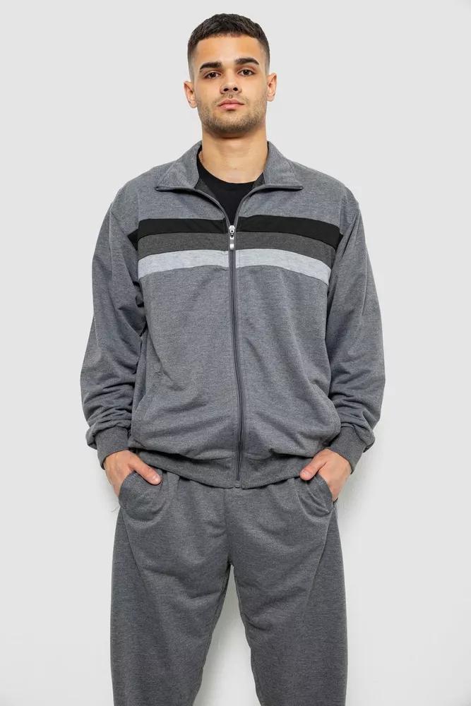 Купить Спортивный костюм мужской двухнитка, цвет серый, 244RY-951 - Фото №2