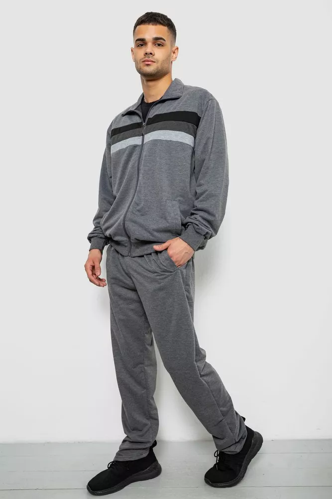 Купить Спортивный костюм мужской двухнитка, цвет серый, 244RY-951 - Фото №3