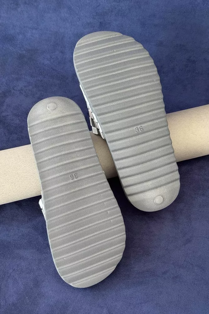 Купити Шльопанці жіночі, колір сірий, 243R5030-3 - Фото №5