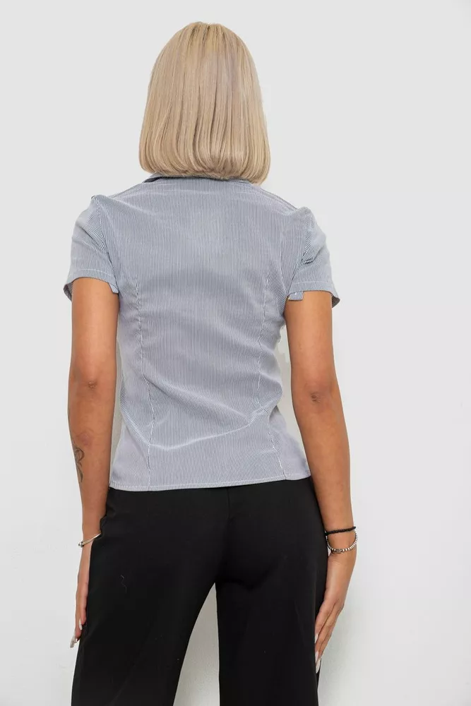 Купить Рубашка классическая в полоску  -уценка, цвет серый, 230R667-U-100 оптом - Фото №4