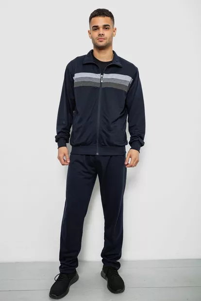 Спортивний костюм чоловічий двонитка, колір синій, 244RY-951