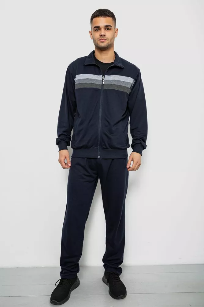 Купить Спортивный костюм мужской двухнитка, цвет синий, 244RY-951 - Фото №1