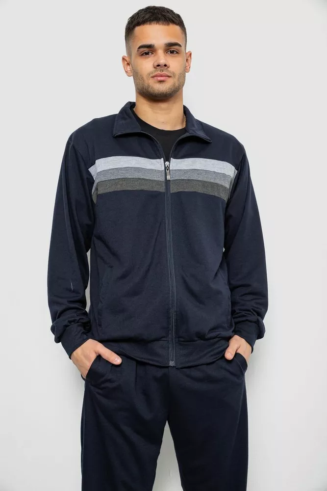 Купить Спортивный костюм мужской двухнитка, цвет синий, 244RY-951 - Фото №2