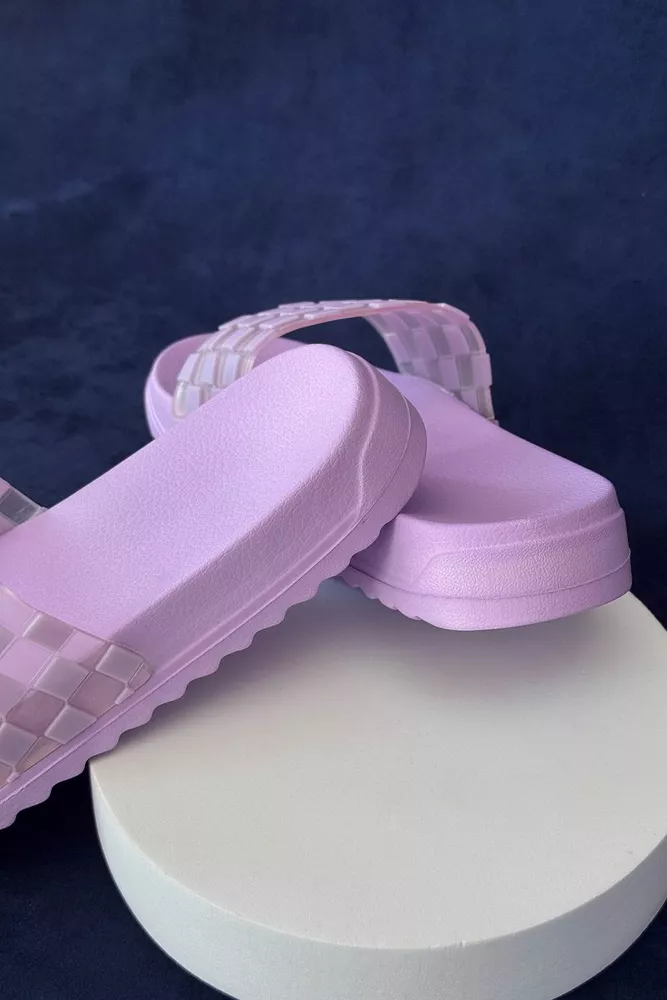 Купить Шлепанцы женские, цвет сиреневый, 243R5030-3 - Фото №4