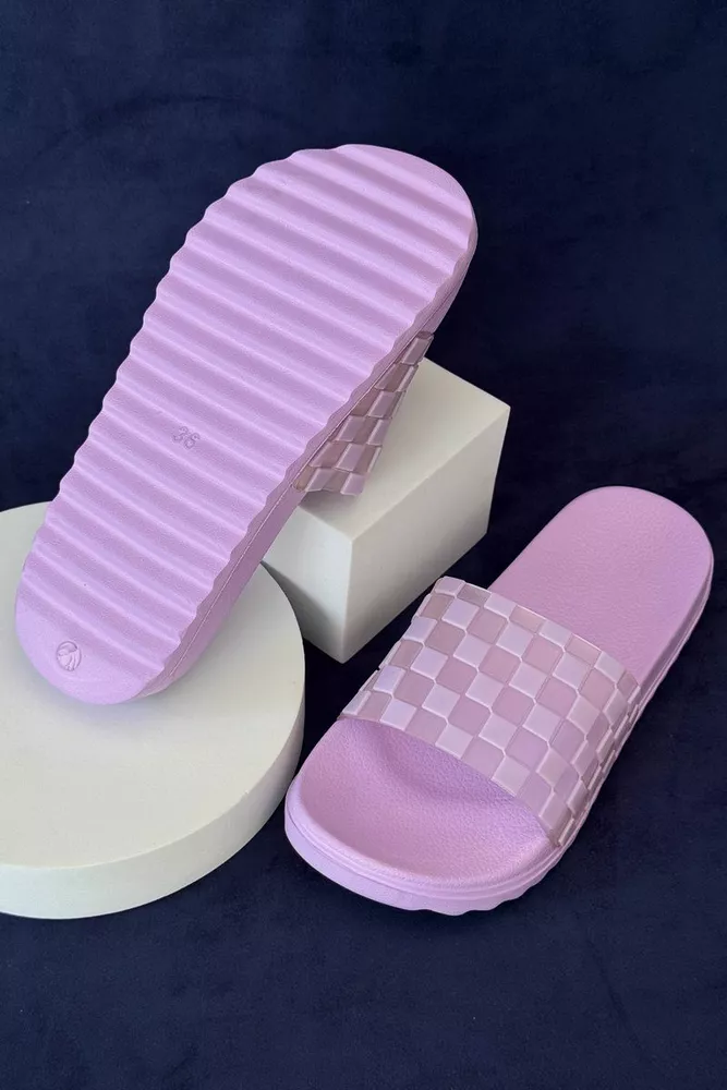 Купить Шлепанцы женские, цвет сиреневый, 243R5030-3 - Фото №5