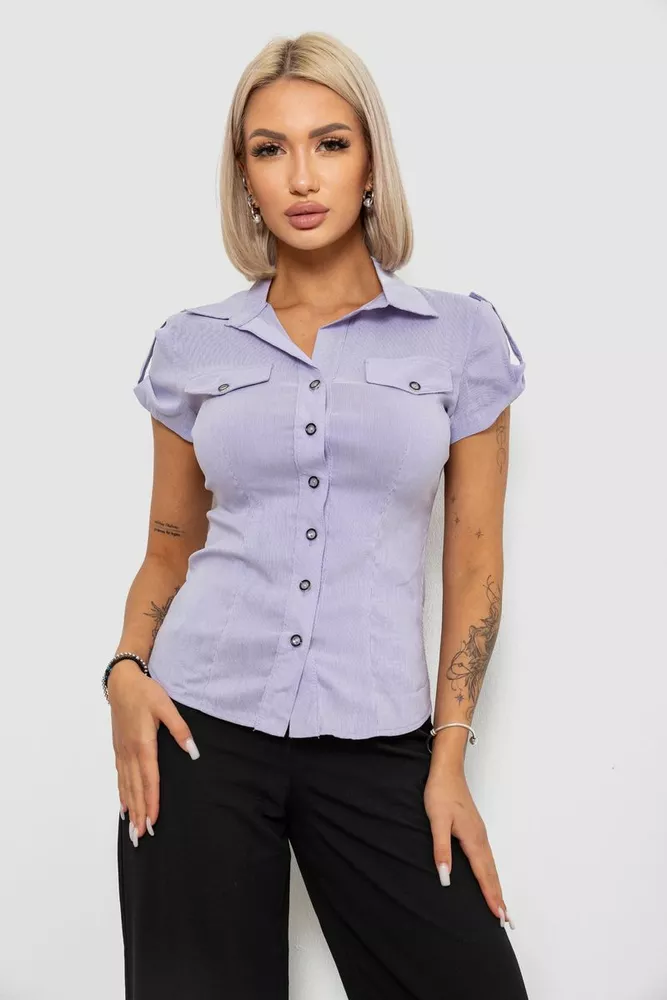 Купить Рубашка классическая в полоску  -уценка, цвет сиреневый, 230R667-U-99 - Фото №1