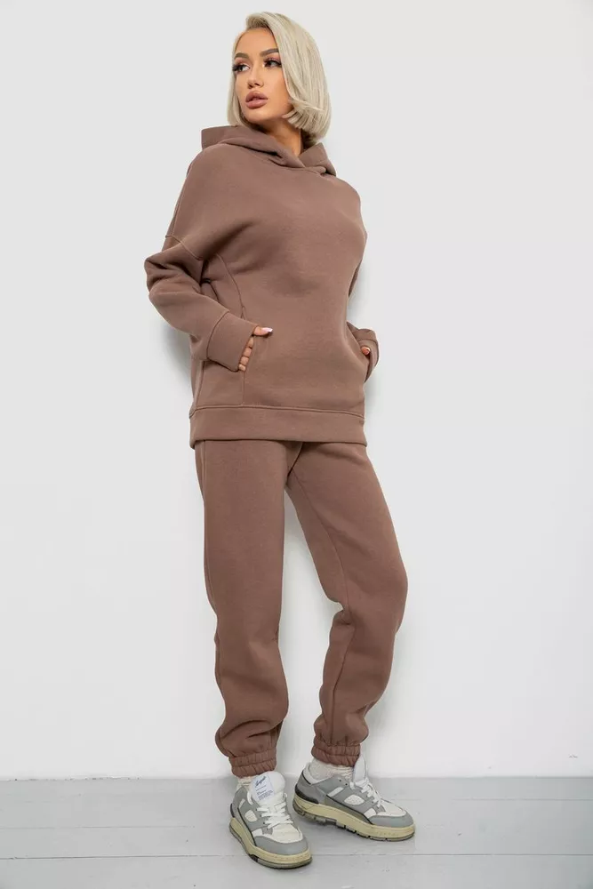 Купить Спортивный костюм женский на флисе, цвет мокко, 247R2012 - Фото №3