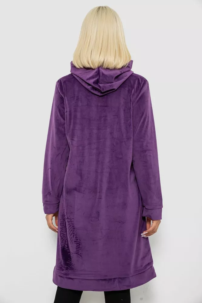 Купить Туника женская однотонная велюровая, цвет фиолетовый, 257R338 - Фото №4