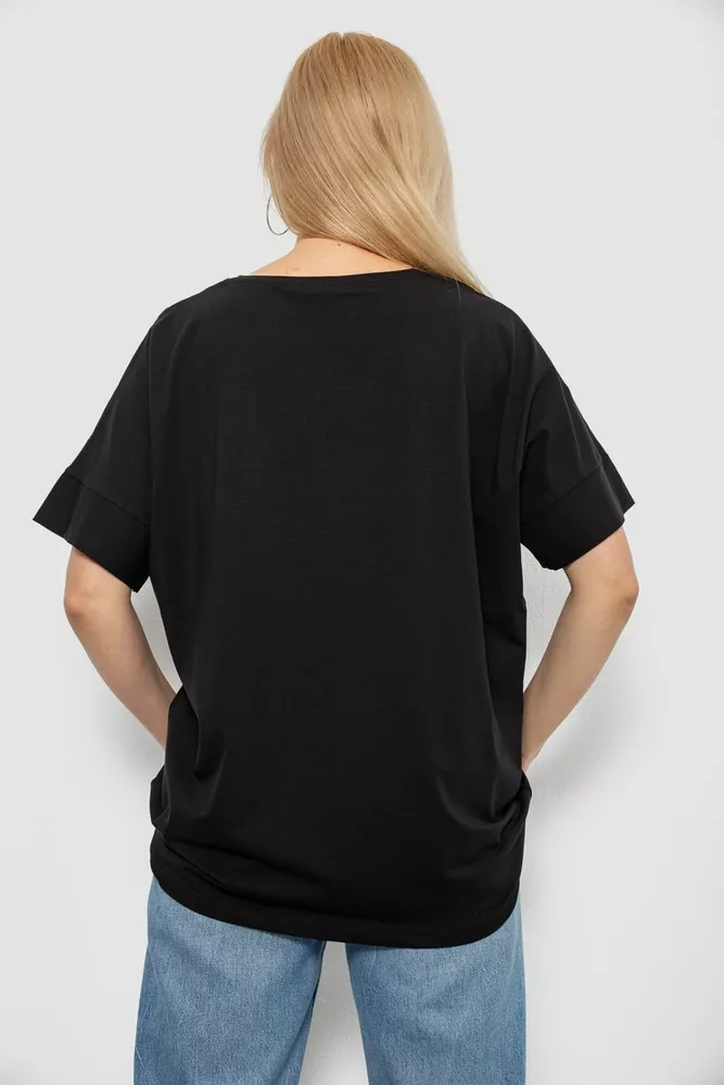 Купить Футболка женская с принтом, цвет черный, 244R4021 - Фото №4