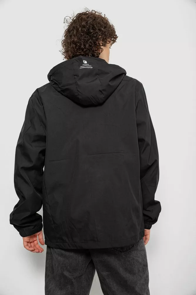 Купити Вітровка чоловіча з принтом  -уцінка, колір чорний, 214R601-1-U-3 оптом - Фото №5