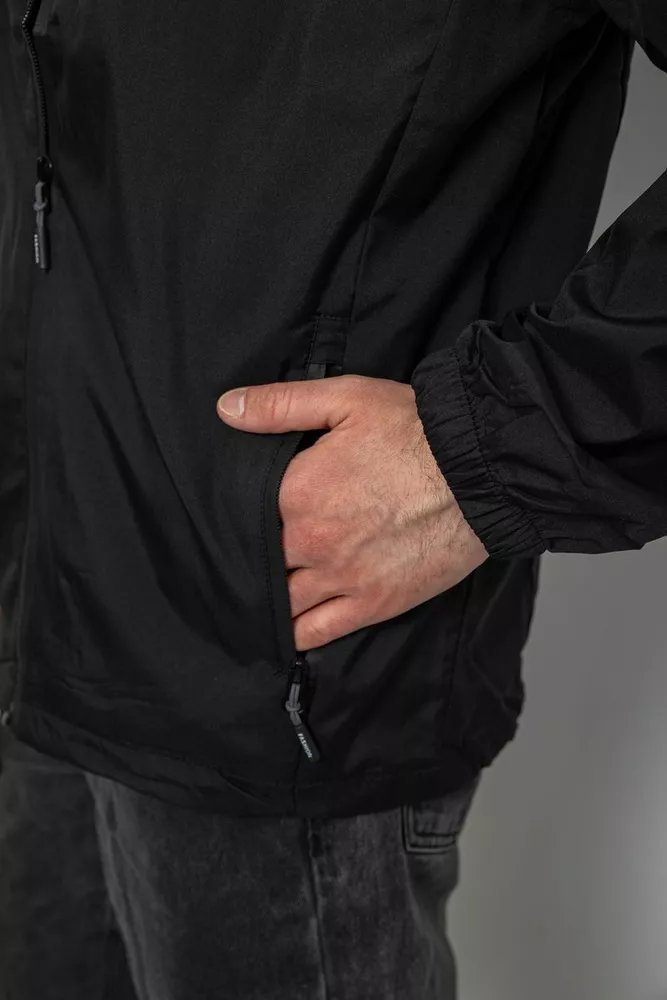 Купить Ветровка мужская с принтом  -уценка, цвет черный, 214R601-1-U-4 - Фото №8