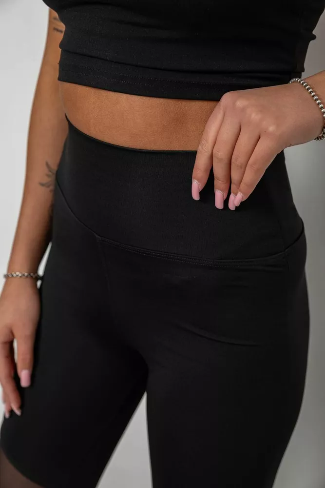 Купити Лосини жіночі однотонні, колір чорний, 214R003L оптом - Фото №5