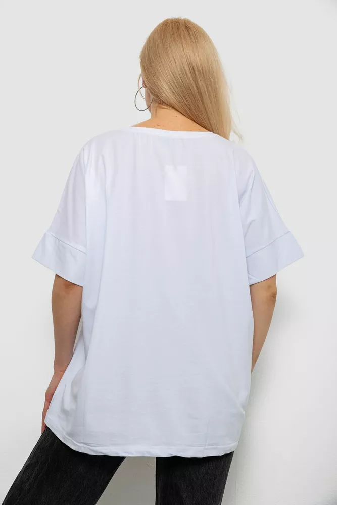 Купити Футболка жіноча з принтом, колір білий, 244R4021 - Фото №4