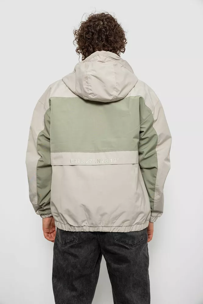 Купить Ветровка мужская с принтом  -уценка, цвет бежевый, 214R603-1-U-11 оптом - Фото №5