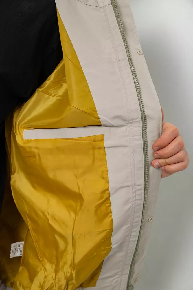 Купить Ветровка мужская с принтом  -уценка, цвет бежевый, 214R603-1-U-12 - Фото №8