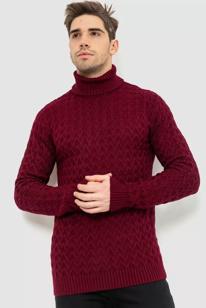 Купити Гольф чоловічий, колір бордовий, 161R132 - Фото №1