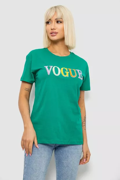 Футболка женская с принтом, цвет зеленый, 244R4022