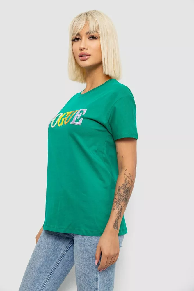 Купить Футболка женская с принтом, цвет зеленый, 244R4022 - Фото №3