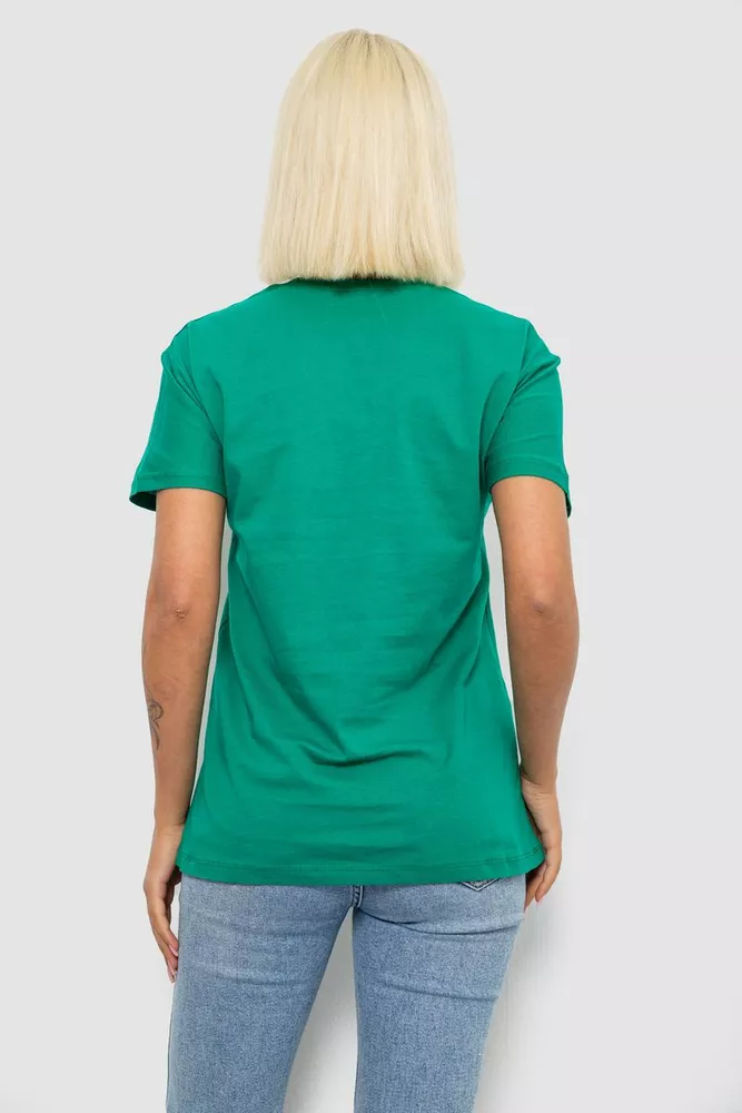 Купить Футболка женская с принтом, цвет зеленый, 244R4022 - Фото №4