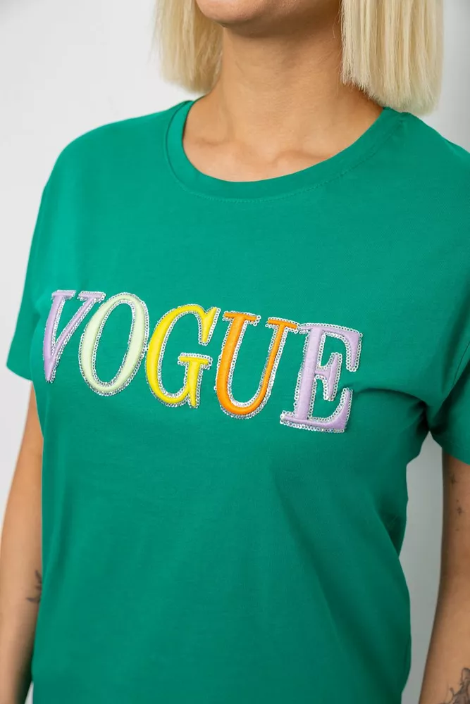 Купить Футболка женская с принтом, цвет зеленый, 244R4022 - Фото №5