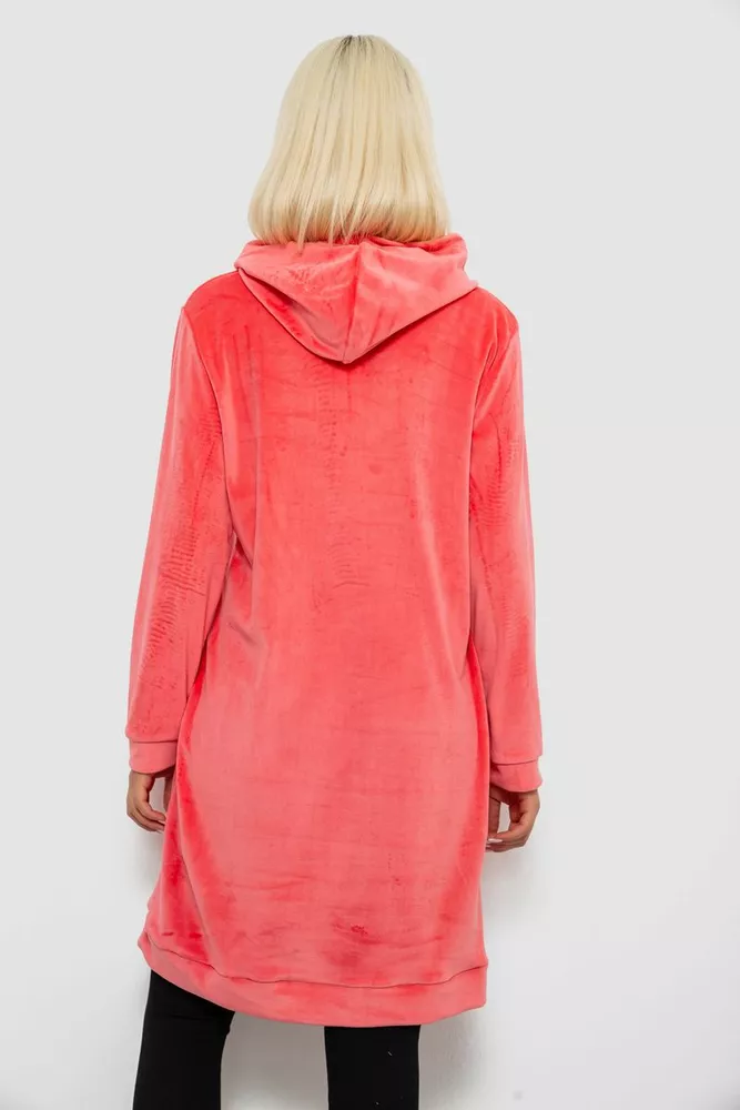 Купить Туника женская однотонная велюровая, цвет розовый, 257R338 - Фото №4