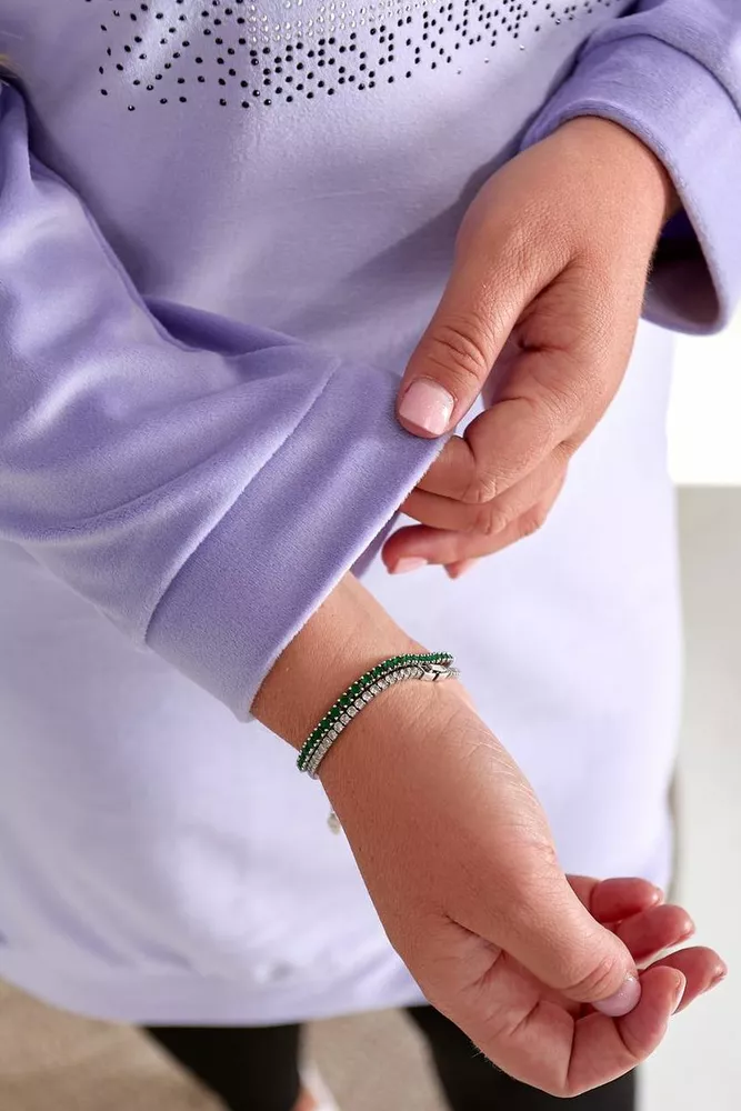 Купити Туніка жіноча однотонна велюрова, колір бузковий, 257R338 - Фото №6