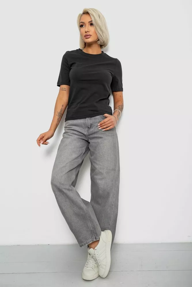 Купити Футболка жіноча однотонна, колір грифельний, 241R1800 - Фото №2