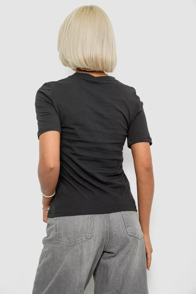 Купити Футболка жіноча однотонна, колір грифельний, 241R1800 - Фото №4
