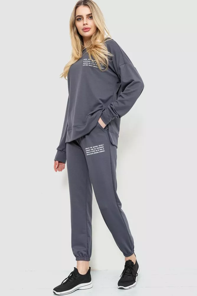 Купити Спорт костюм жіночий, колір темно-сірий, 241R15133 - Фото №3