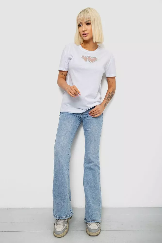 Купить Футболка женская с принтом, цвет белый, 244R2802 - Фото №2