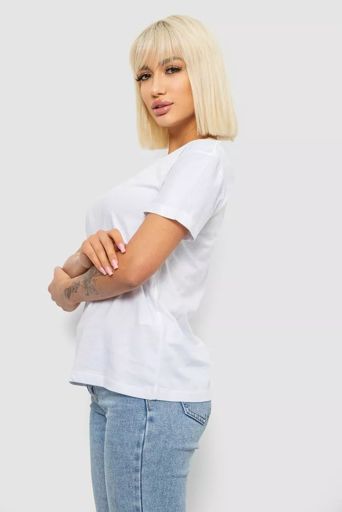 Купить Футболка женская с принтом, цвет белый, 244R2802 - Фото №3