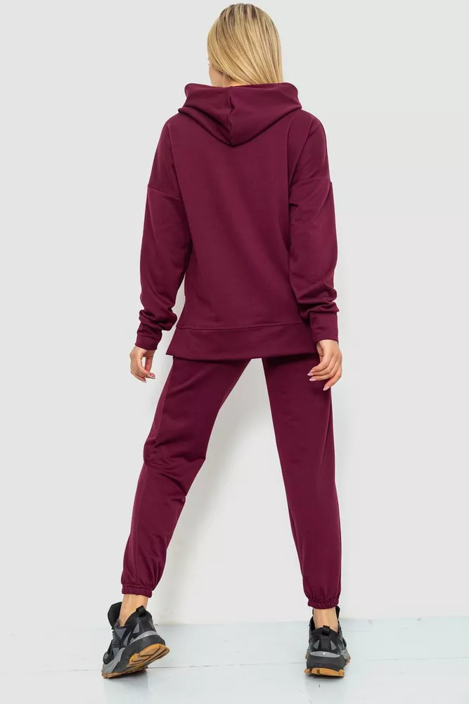 Купити Спорт костюм жіночий, колір бордовий, 241R15133 оптом - Фото №4