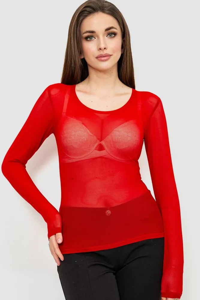 Купить Кофта женская сетка, цвет красный, 186R660 - Фото №1