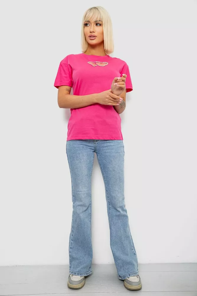 Купить Футболка женская с принтом, цвет розовый, 244R2802 - Фото №2
