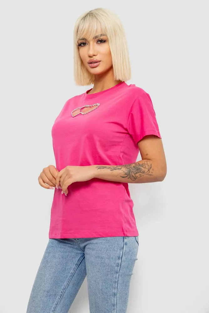 Купить Футболка женская с принтом, цвет розовый, 244R2802 - Фото №3
