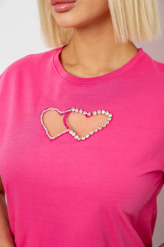 Купить Футболка женская с принтом, цвет розовый, 244R2802 - Фото №5