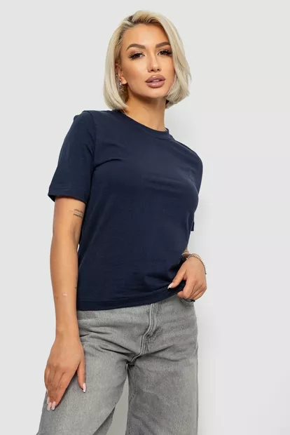 Футболка жіноча однотонна, колір синій, 241R1800