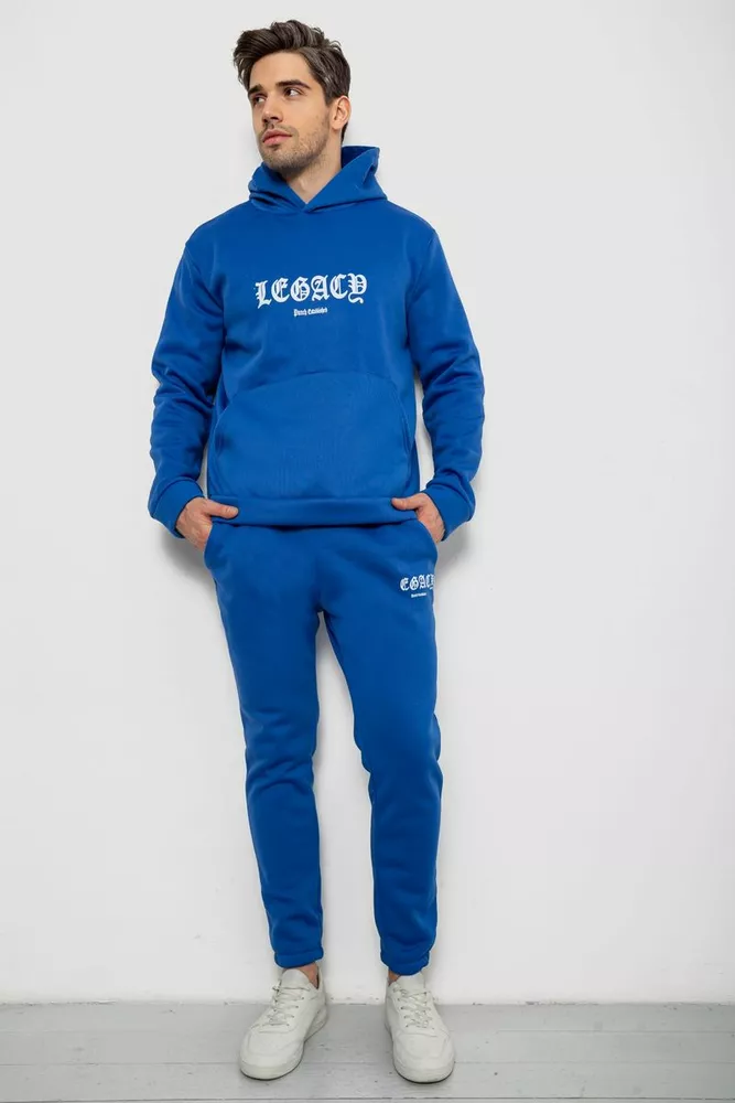 Купить Спортивный костюм мужской на флисе, цвет электрик, 238R57046 - Фото №1