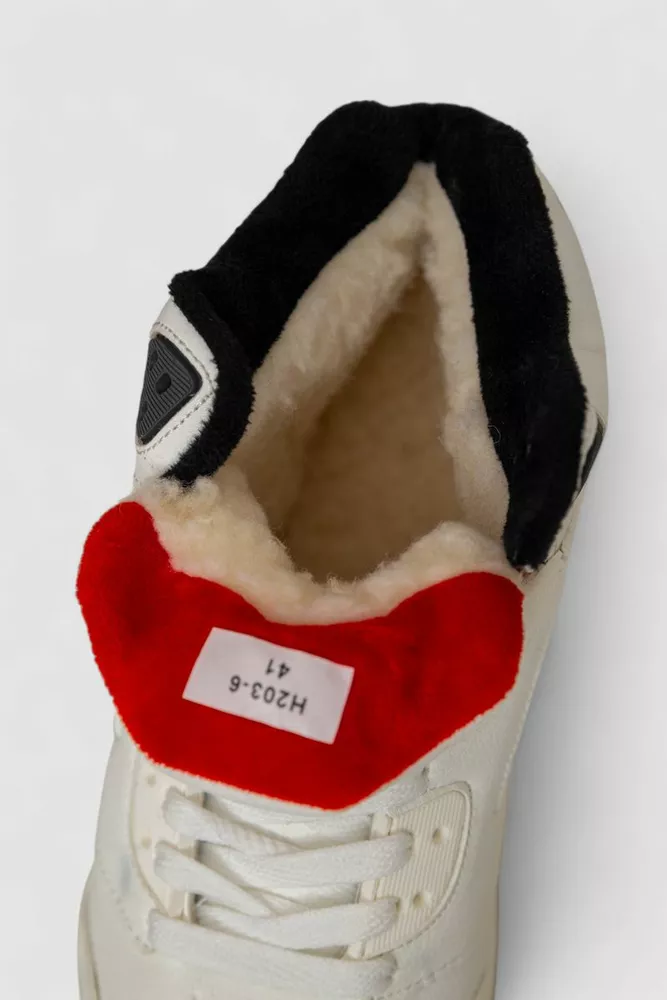 Купить Кроссовки мужские зимние на меху  -уценка, цвет бело-черный, 248RH203-U - Фото №6