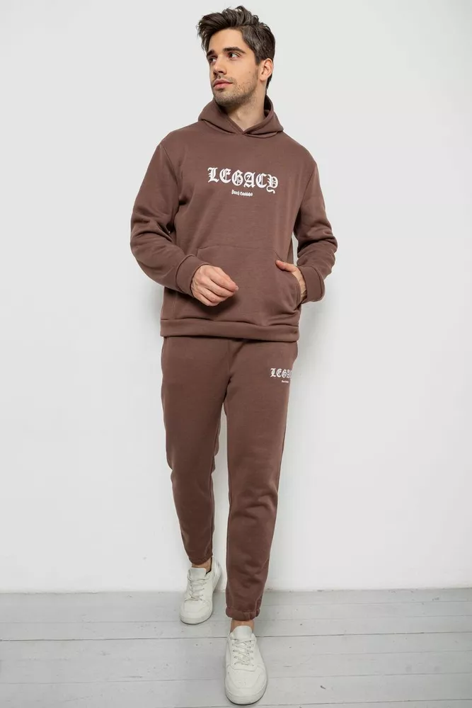 Купить Спортивный костюм мужской на флисе, цвет мокко, 238R57046 - Фото №1