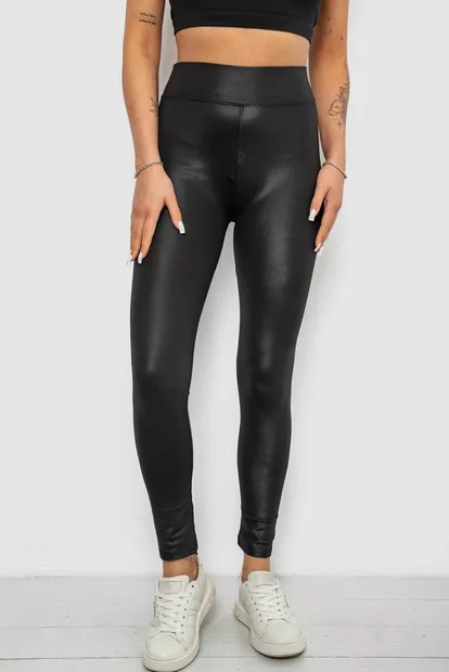 Лосины женские однотонные, цвет черный, 214R930