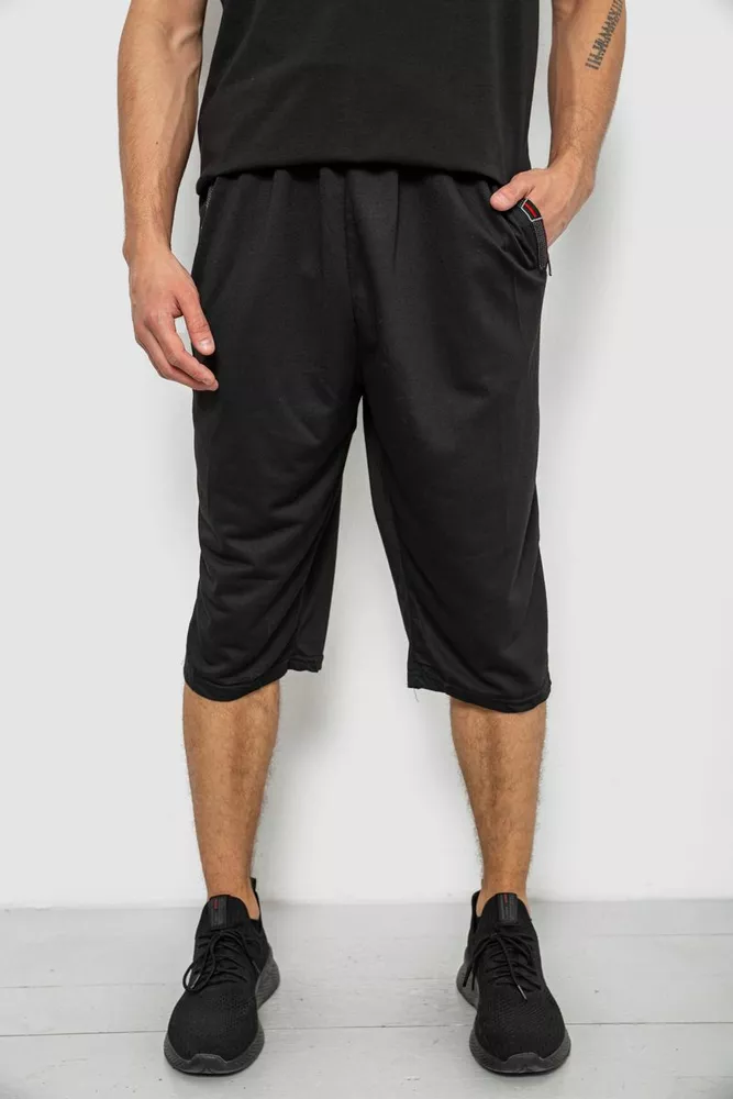 Купить Шорты мужские однотонные, цвет черный, 244R6742 - Фото №1