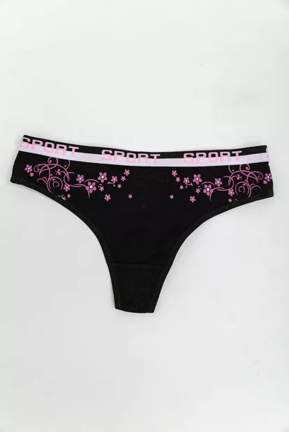 Трусы женские стринги, цвет черный, 131R4088